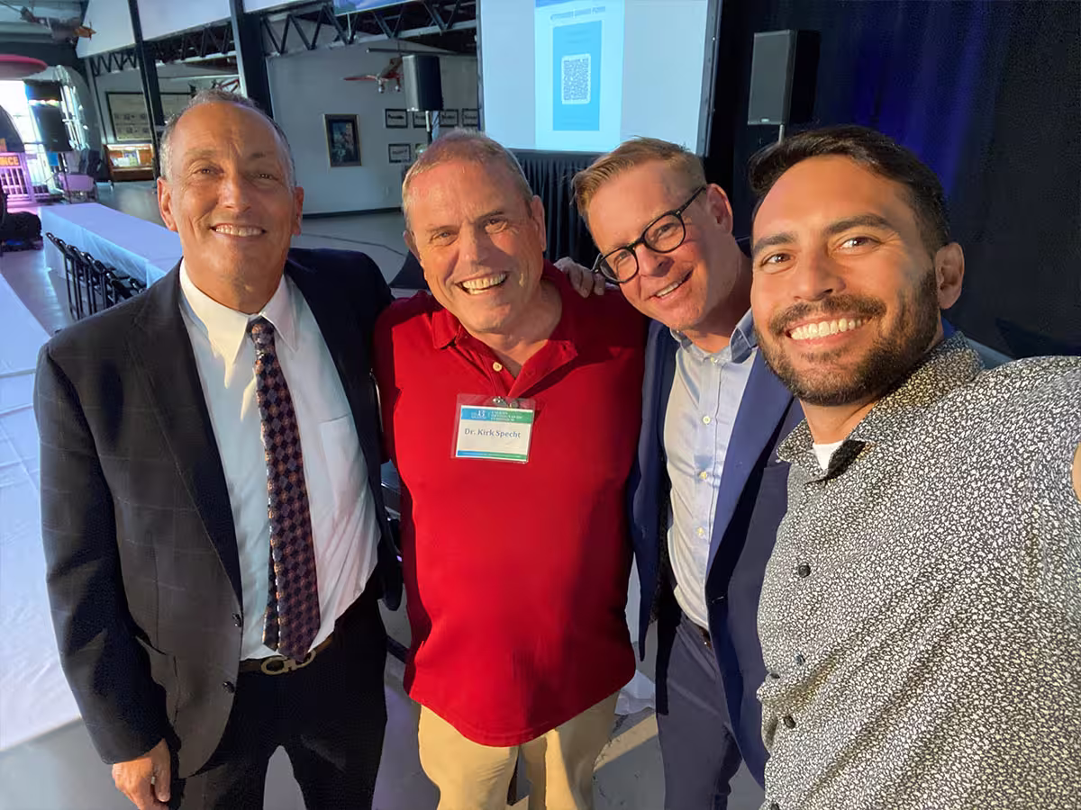 Team members smiling together